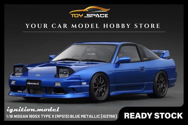[IGNITION MODEL] 1:18 Nissan 180SX Type X (RPS13) Blue Metallic [IG3766]
