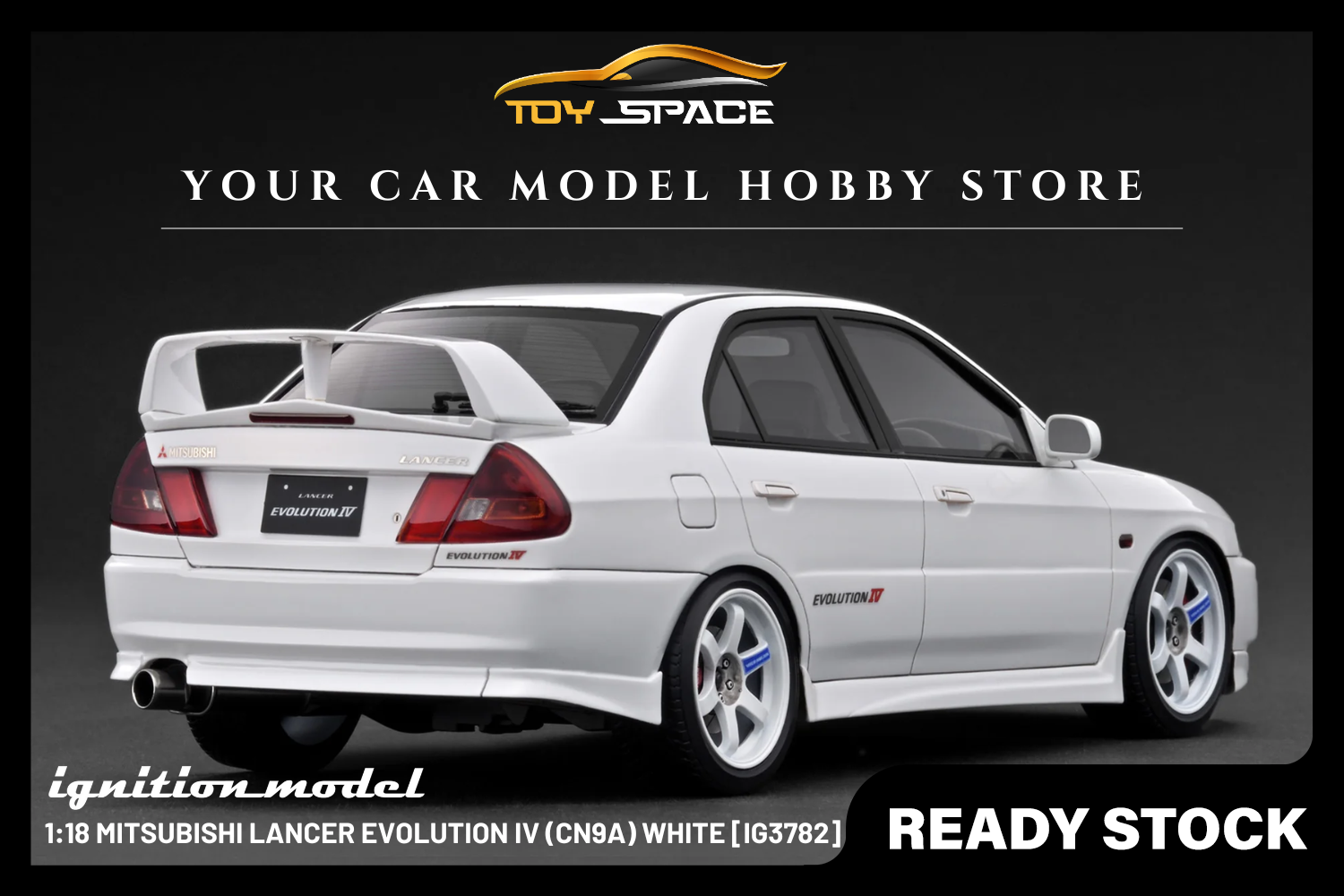 [IGNITION MODEL] 1:18 Mitsubishi Lancer Evolution IV (CN9A) White [IG3782]