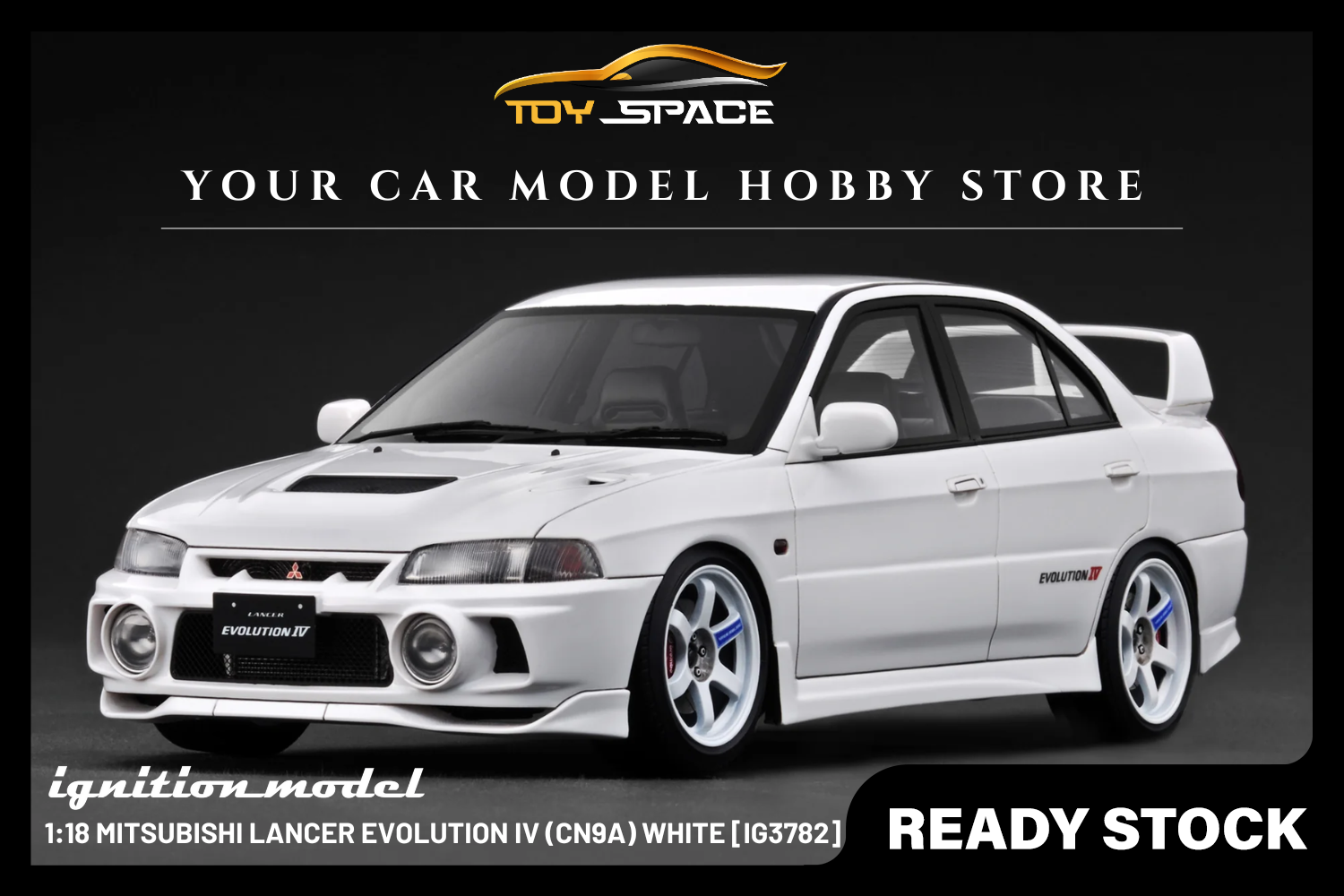 [IGNITION MODEL] 1:18 Mitsubishi Lancer Evolution IV (CN9A) White [IG3782]