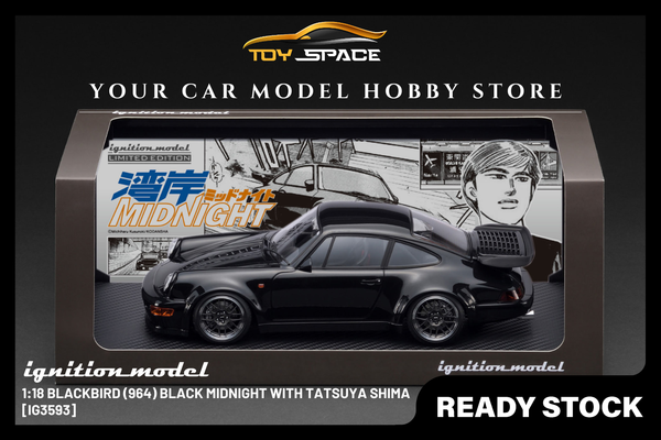 [IGNITION MODEL] 1:18 Blackbird (964) Black MIDNIGHT With Tatsuya Shima [IG3593] - Toy Space Diecast Online Store Singapore