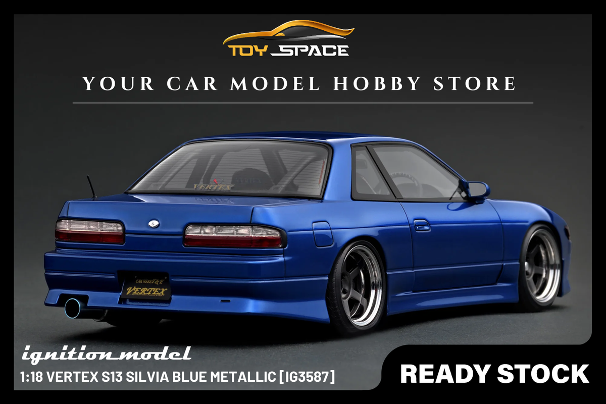 [IGNITION MODEL] 1:18 VERTEX S13 Silvia Blue Metallic [IG3587] - Toy Space Diecast Online Store Singapore