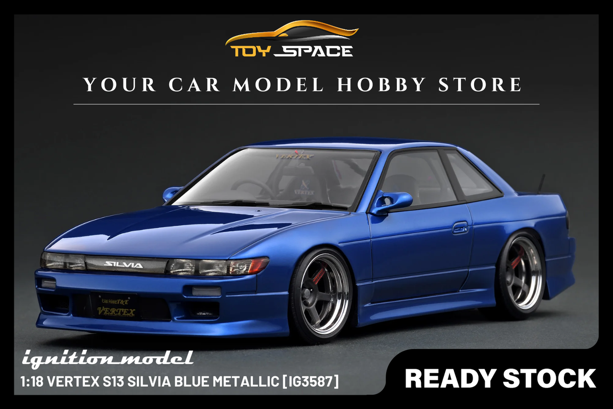 [IGNITION MODEL] 1:18 VERTEX S13 Silvia Blue Metallic [IG3587] - Toy Space Diecast Online Store Singapore