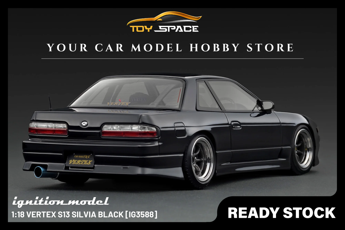 [IGNITION MODEL] 1:18 VERTEX S13 Silvia Black [IG3588] - Toy Space Diecast Online Store Singapore
