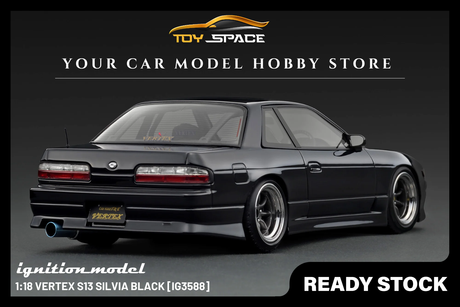 [IGNITION MODEL] 1:18 VERTEX S13 Silvia Black [IG3588] - Toy Space Diecast Online Store Singapore