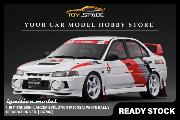 [IGNITION MODEL] 1:18 Mitsubishi Lancer Evolution IV (CN9A) White Rally Decoration Ver. [IG3786]
