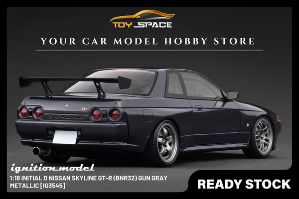 [IGNITION MODEL] 1:18 INITIAL D Nissan Skyline GT-R (BNR32) Gun Gray Metallic [IG3545]