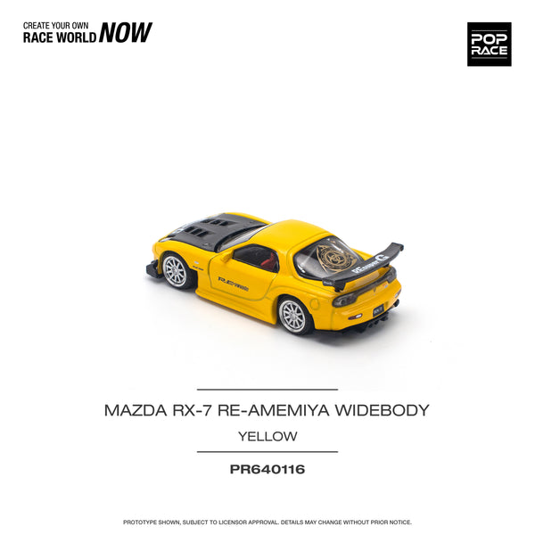 [POP RACE] 1/64 Mazda RX-7 (FD3S) RE-Amemiya Widebody Yellow