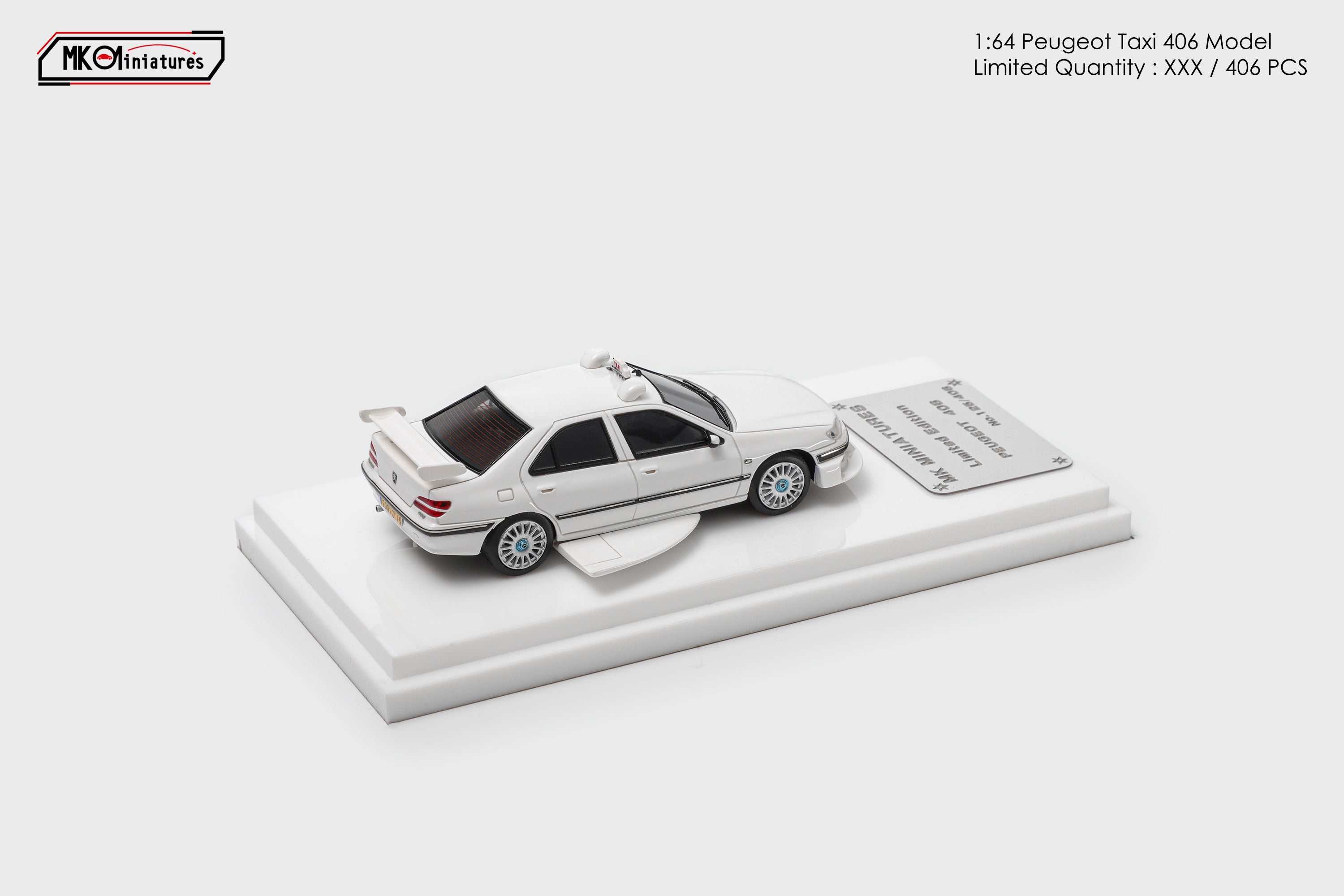 [MK MINIATURES] 1/64 Peugeot Taxi 406 White