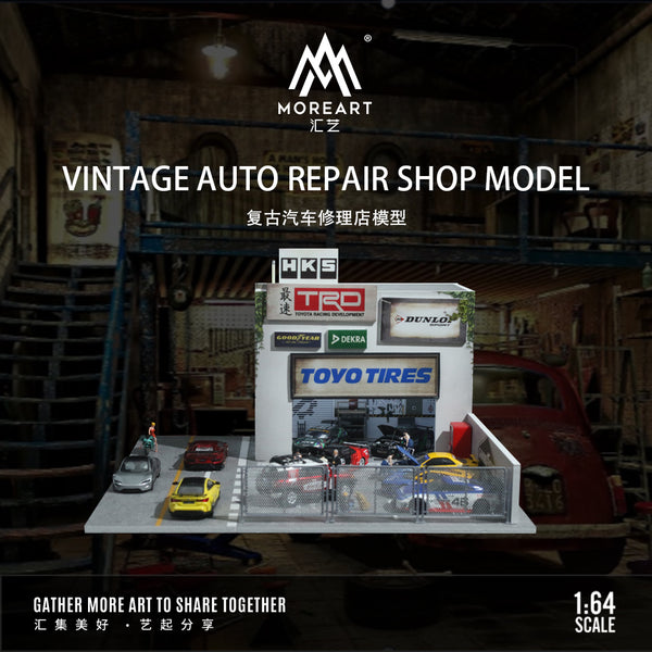 [MOREART] 1/64 Vintage Auto Repair Shop Model