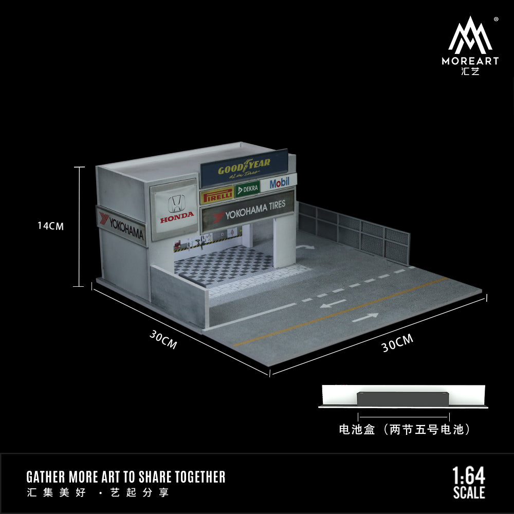 [MOREART] 1/64 Car Modification Shop Building Model Diorama