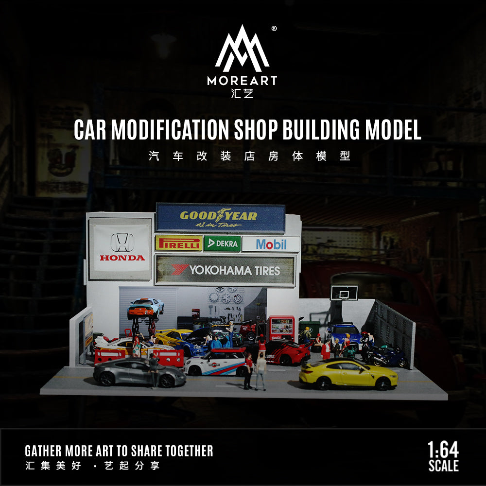 [MOREART] 1/64 Car Modification Shop Building Model Diorama