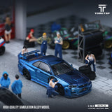 [TIME TOP] 1:64 Nissan GTR34 Full Carbon Chrome Blue - Toy Space Diecast Online Store Singapore