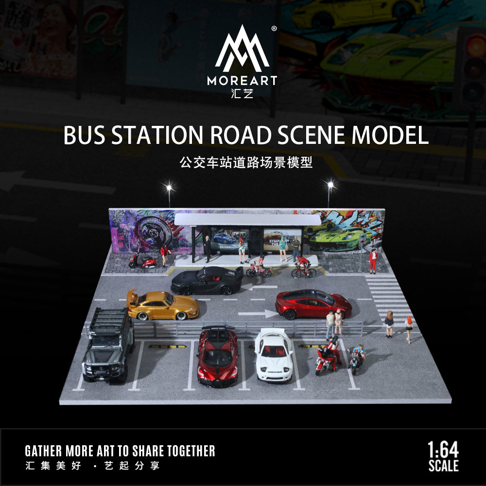 [MOREART] 1:64 Bus Station Road Scene Model