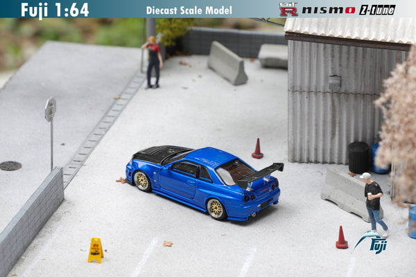 [FUJI] 1:64 Nissan Skyline R34 GT-R Nismo Z-Tune Blue With Carbon Hood