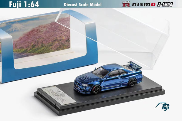 [FUJI] 1:64 Nissan Skyline R34 GT-R Nismo Z-Tune Chrome Carbon Blue