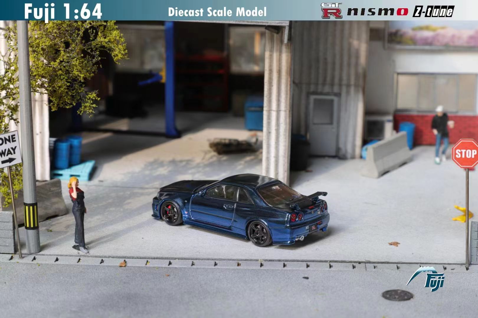 [FUJI] 1:64 Nissan Skyline R34 GT-R Nismo Z-Tune Chrome Carbon Blue