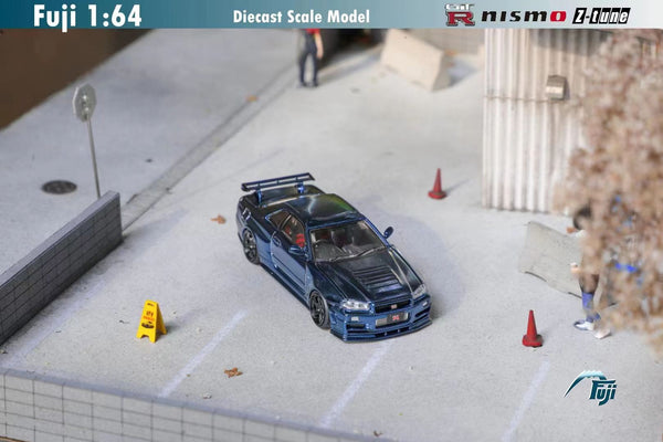 [FUJI] 1:64 Nissan Skyline R34 GT-R Nismo Z-Tune Chrome Carbon Blue