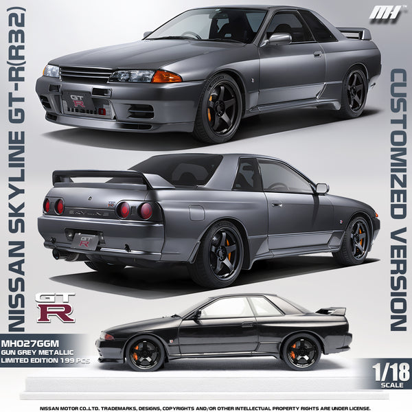 [MOTORHELIX] 1:18 Nissan Skyline GT-R (R32) Customized Version Gun Grey