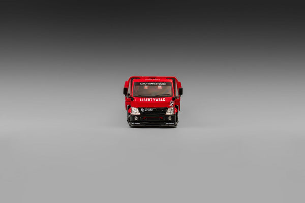 [MICRO TURBO] 1:64 Fully Floor-Standing Flatbed Trailer Super Silhouette Metallic Red