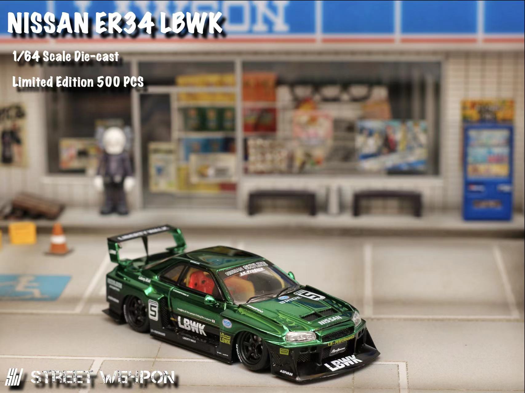 [STREET WEAPON] 1:64 LBWK ER34 Chrome Green Special Edition