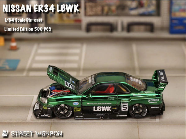 [STREET WEAPON] 1:64 LBWK ER34 Chrome Green Special Edition