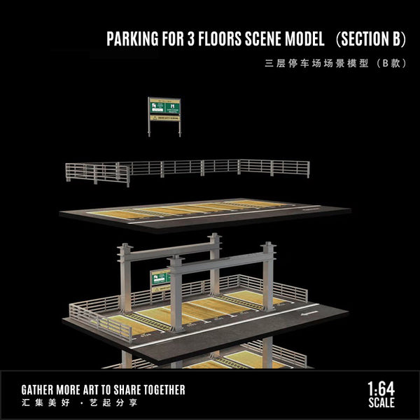 [MOREART] 1:64 Parking For 3 Floors Scene Models