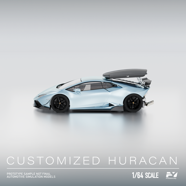 [FINCLASSICALLY] 1:64 Huracan With Travel Suitcase Ice Blue