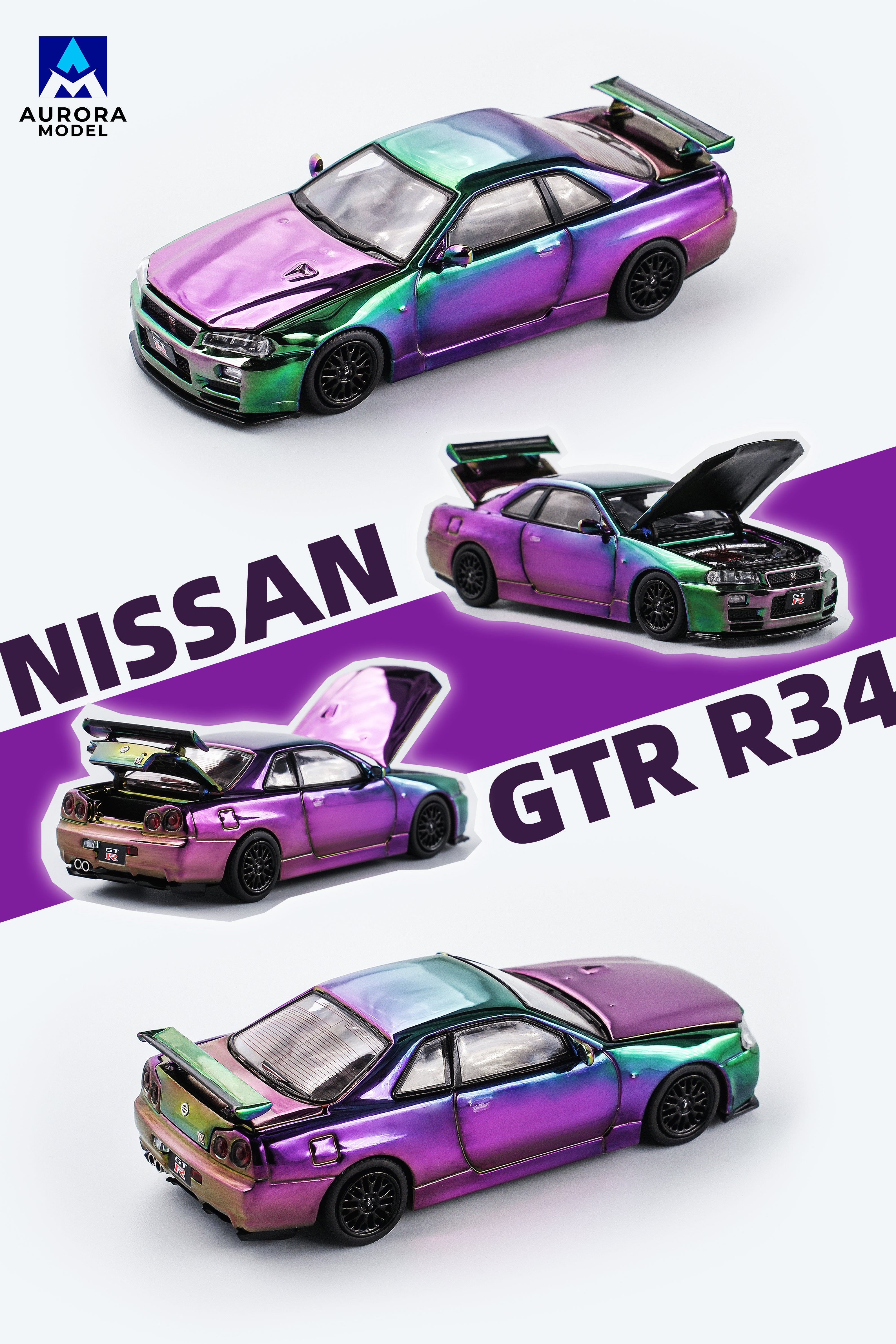 [AURORA MODEL] 1:64 GTR R34 Dongguan AIT Exhibition Limited Edition