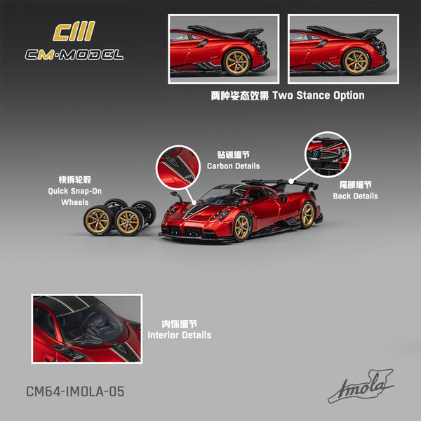 [CM MODEL] 1:64 Pagani Imola Metallic Red