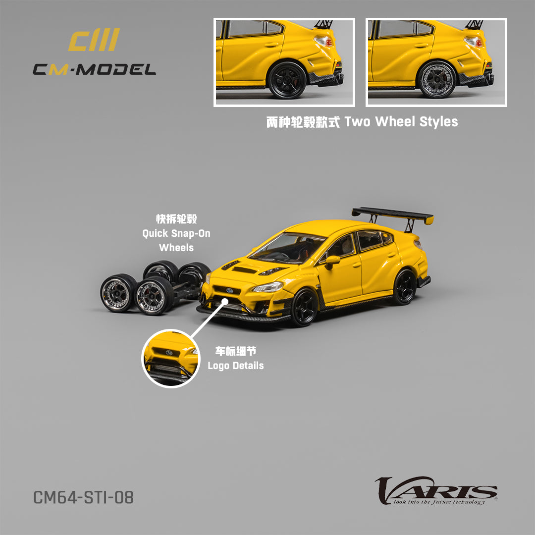 [CM MODEL] 1:64 Subaru STI Varis Widebody 1.0 Yellow