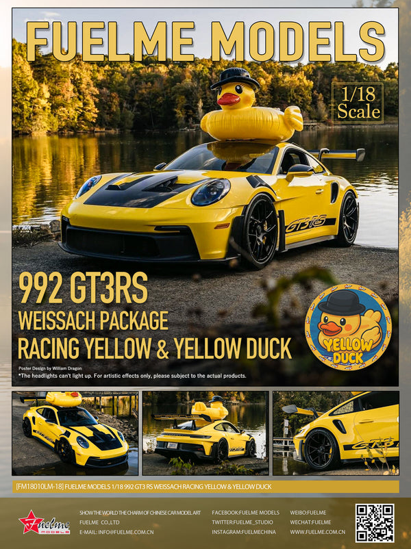 [FUELME] 1:18 992 GT3 RS Weissach Racing Yellow & Yellow Duck
