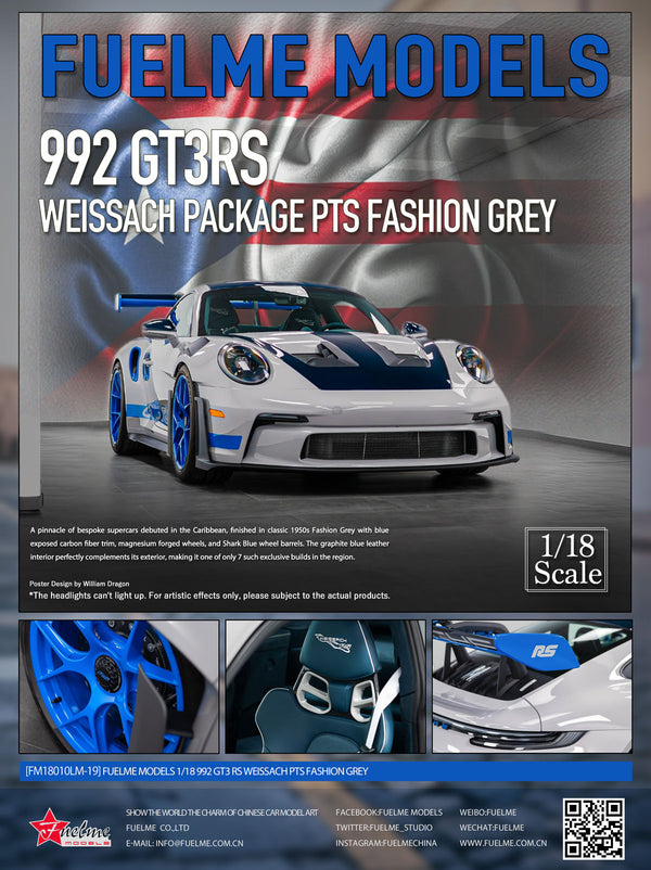 [FUELME] 1:18 992 GT3 RS Weissach PTS Fashion Grey