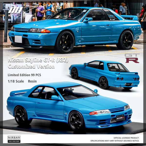 [MOTORHELIX] 1:18 Nissan Skyline GT-R (R32) Cyan Blue