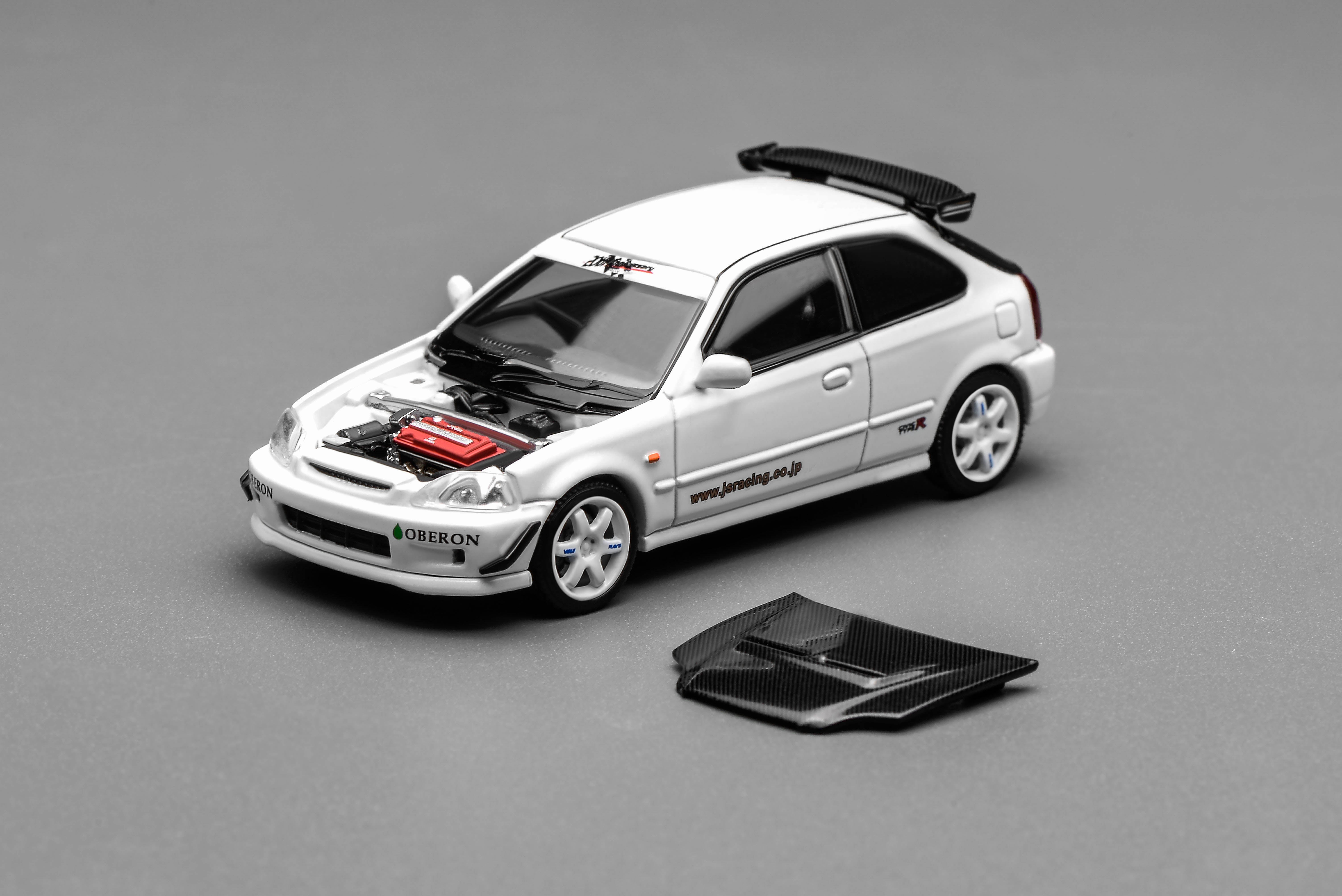 [MOTORHELIX] 1:64 Honda Civic Type R (EK9) J‘s Racing Livery White
