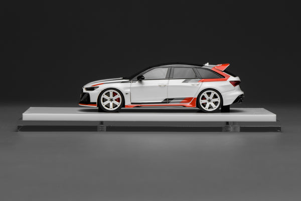 [MOTORHELIX] 1:64 Audi RS 6 Avant GT Acona White/Black With Orange Stripe