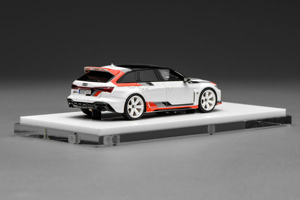 [MOTORHELIX] 1:64 Audi RS 6 Avant GT Acona White/Black With Orange Stripe