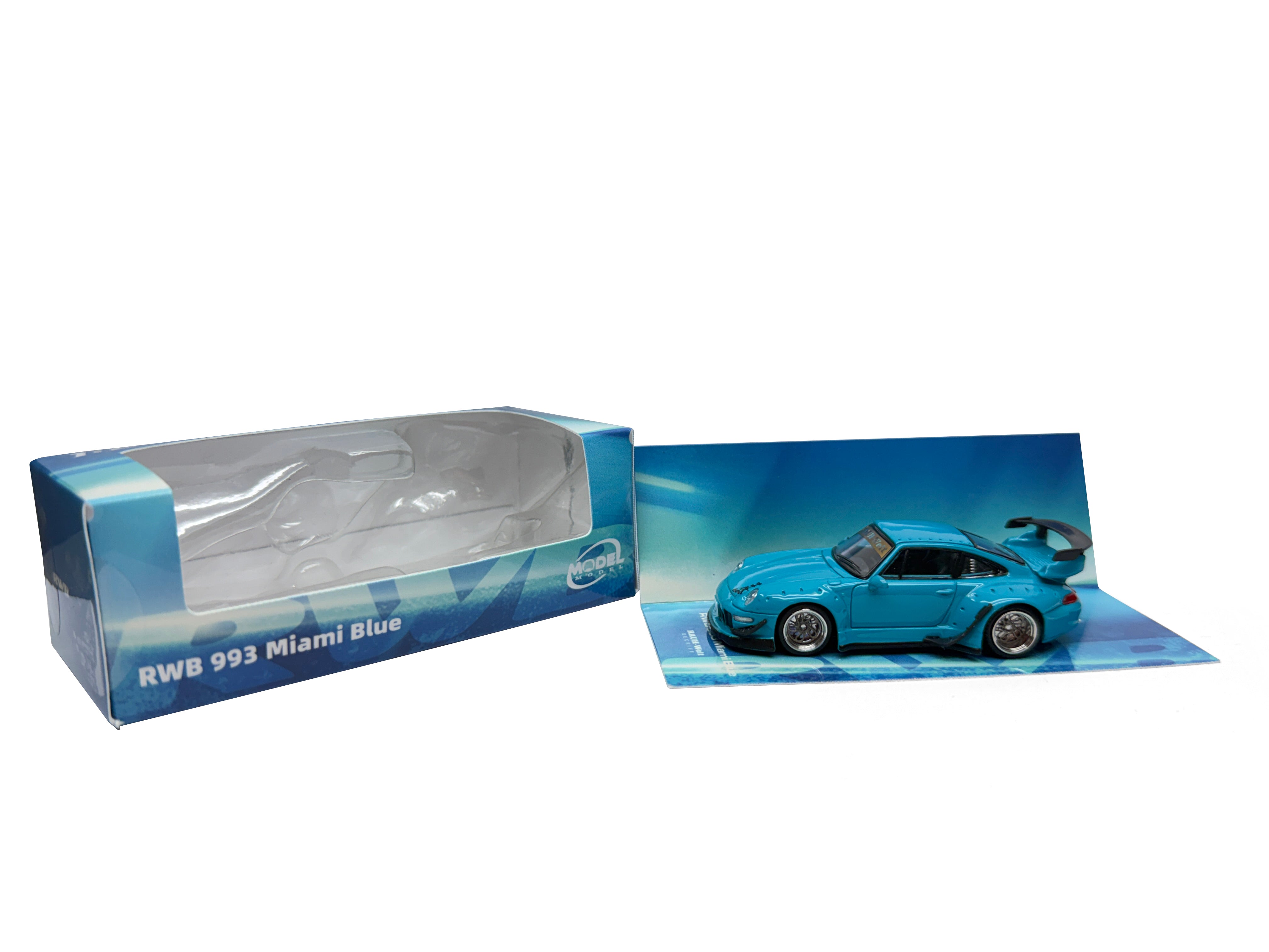 [MODEL MODEL] 1:64 RWB 993 Miami Blue - Toy Space Diecast Online Store Singapore