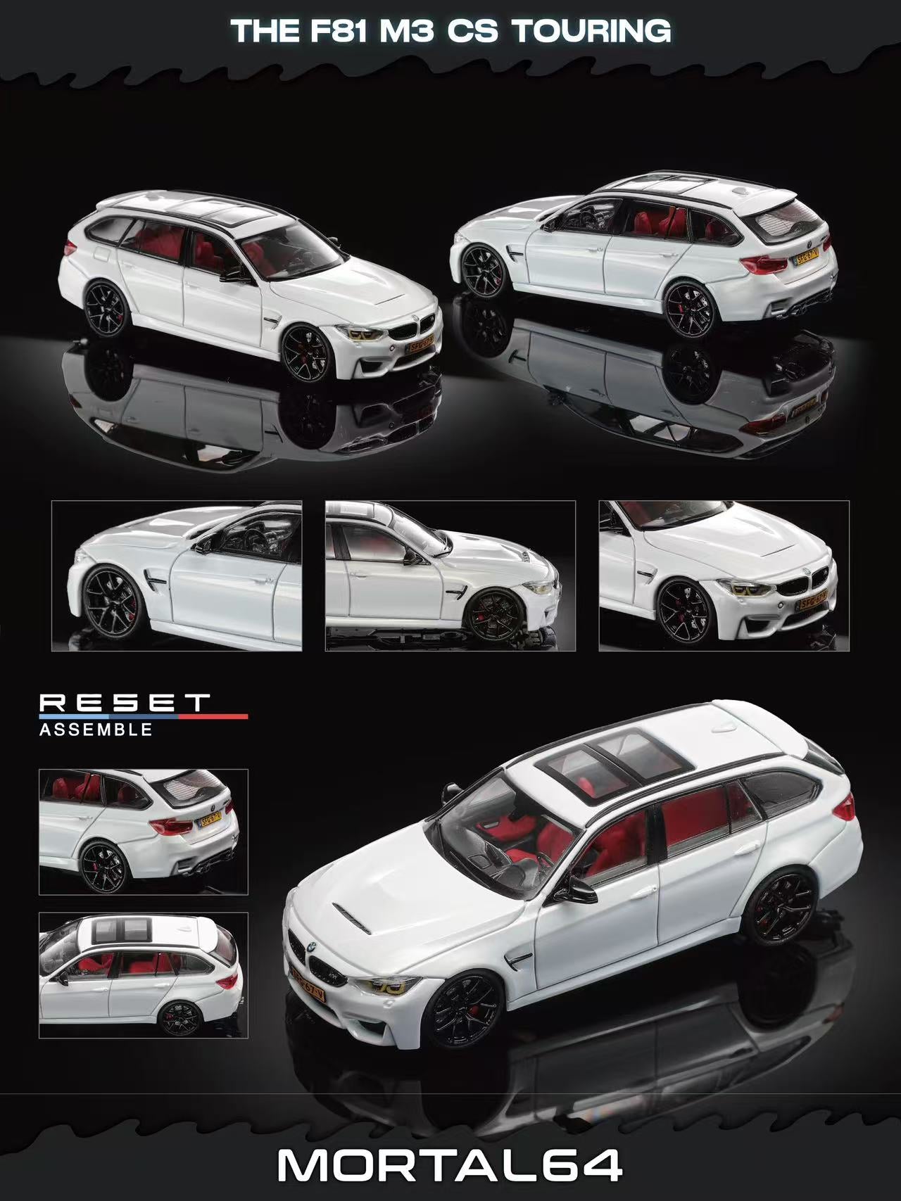 [MORTAL] 1:64 BMW M3 F81 Pearl White - Toy Space Diecast Online Store Singapore