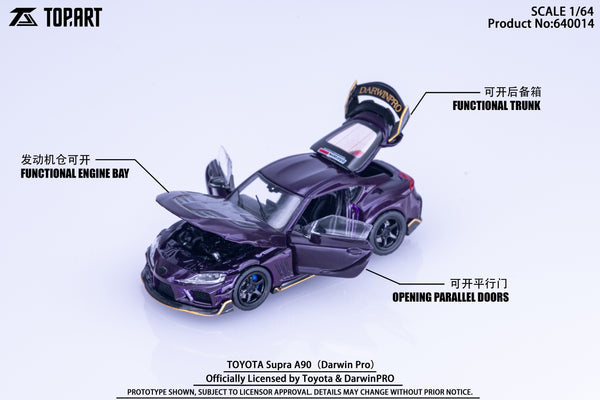 [TOP ART] 1:64 Toyota Supra A90 DarwinPRO Widebody Purple - Toy Space Diecast Online Store Singapore
