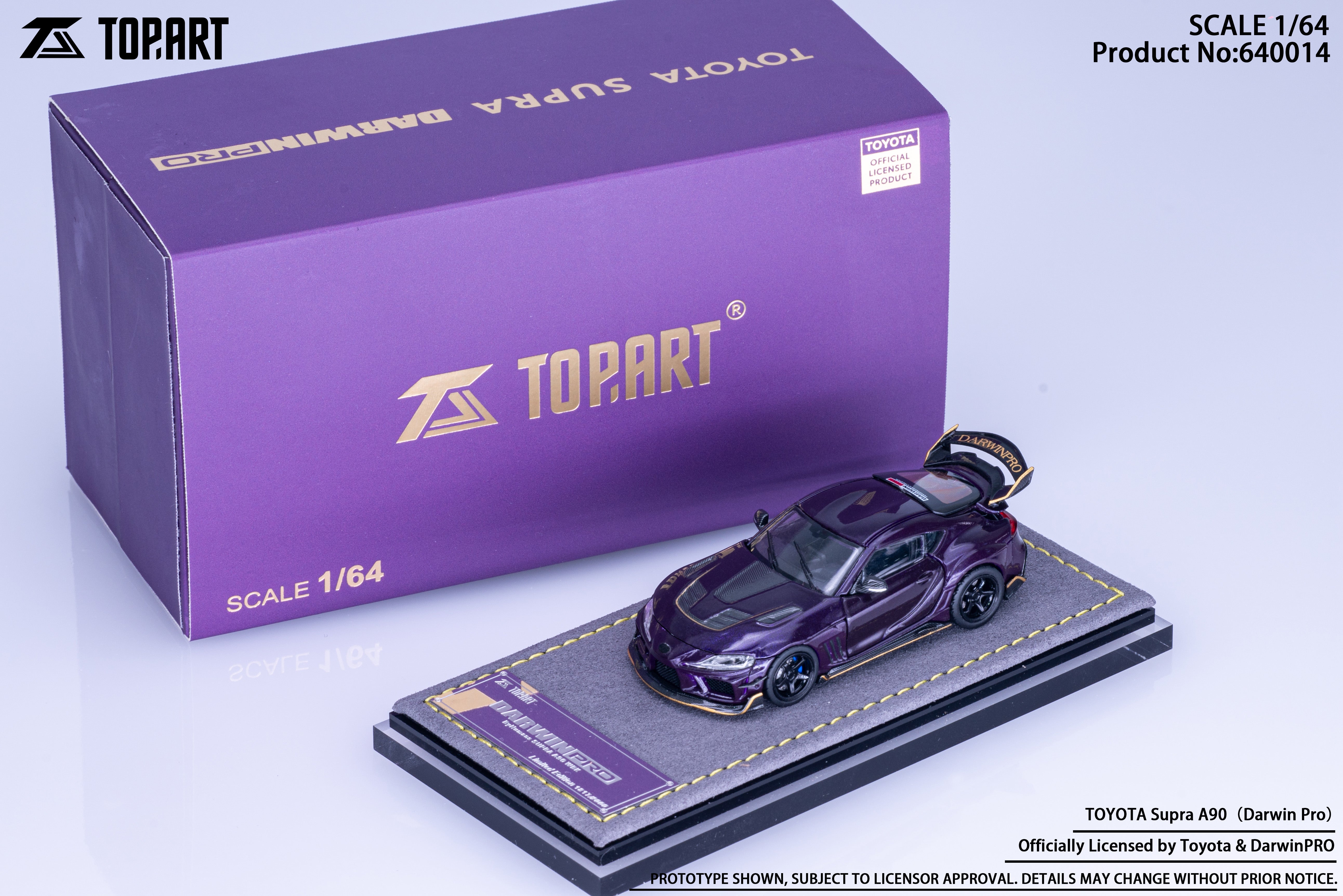 [TOP ART] 1:64 Toyota Supra A90 DarwinPRO Widebody Purple - Toy Space Diecast Online Store Singapore