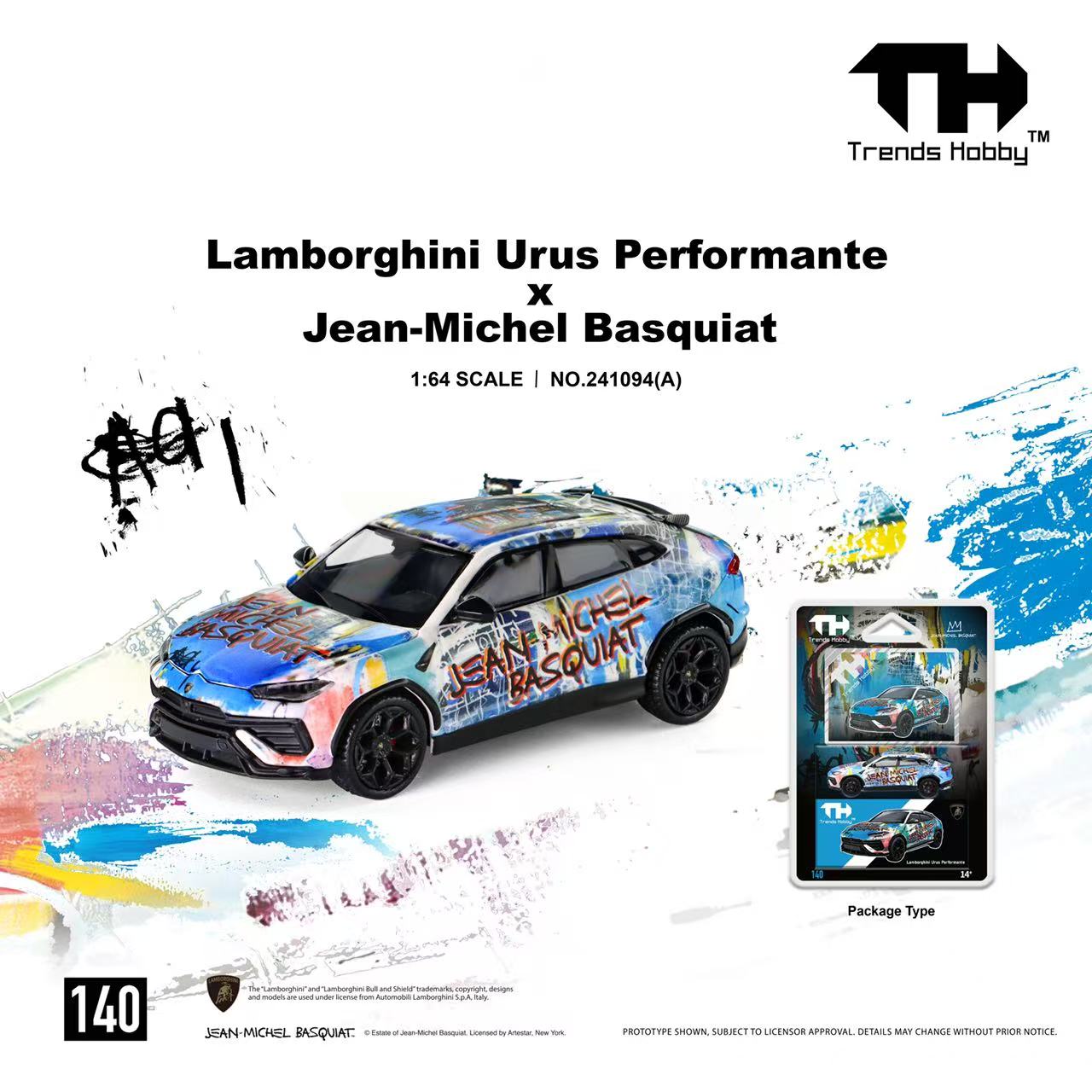 [TRENDS HOBBY] Lamborghini Urus Performante x Jean-Michel Basquiat White/Blue