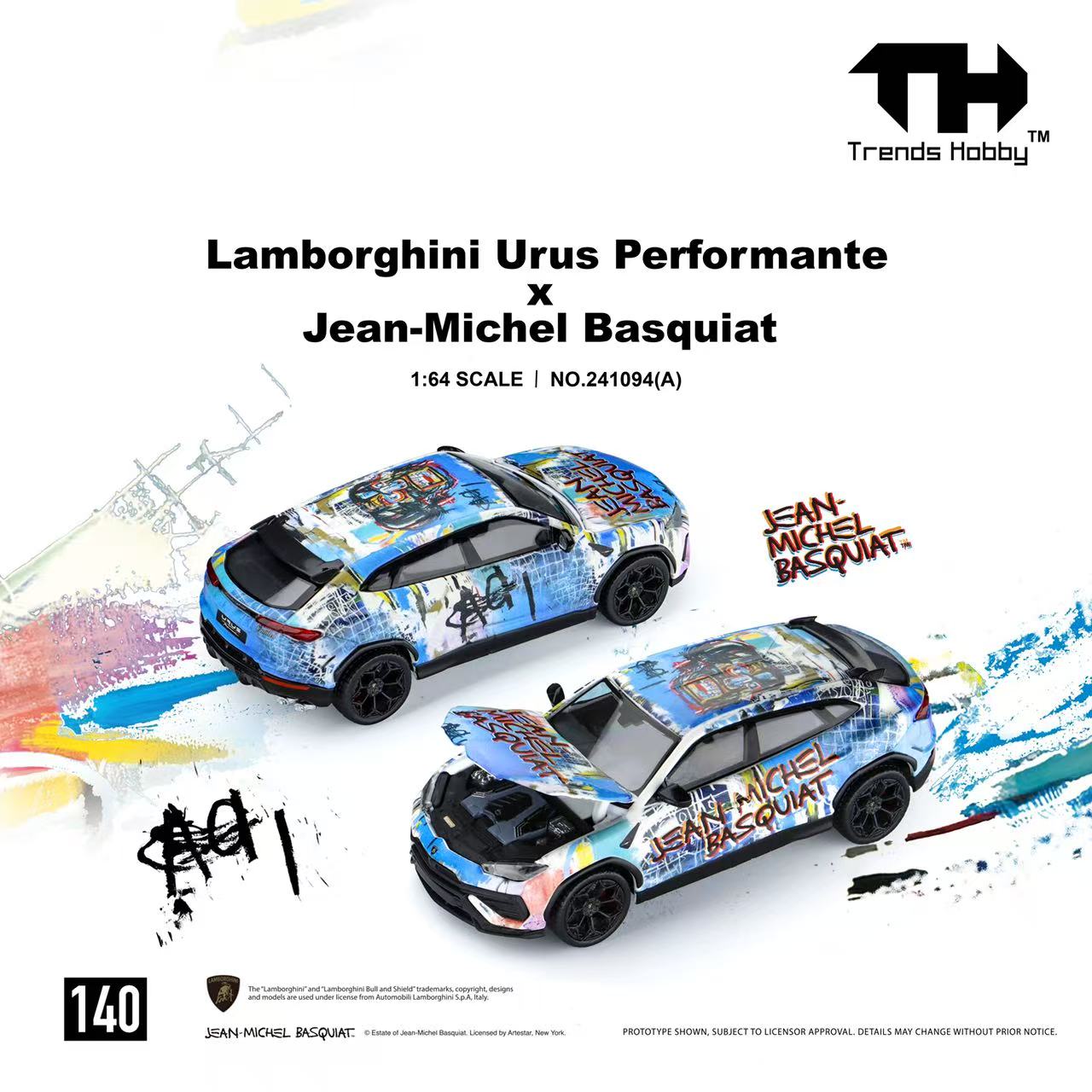 [TRENDS HOBBY] Lamborghini Urus Performante x Jean-Michel Basquiat White/Blue