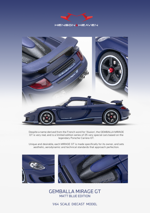 [HH MODEL] 1:64 Gemballa Mirage GT Matt Blue Edition