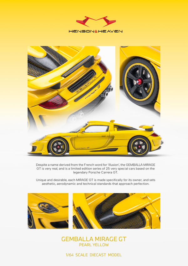 [HH MODEL] 1:64 Gemballa Mirage GT Pearl Yellow
