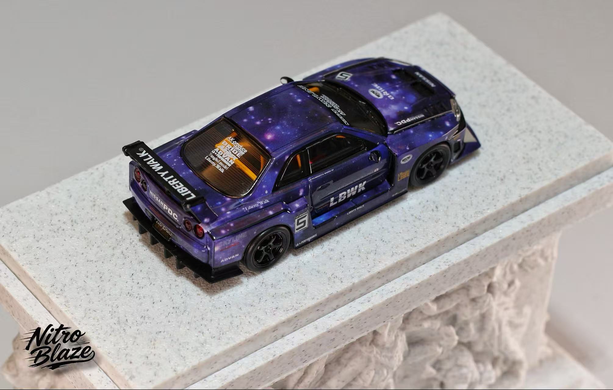 [NITRO BLAZE] 1:64 Nissan Skyline ER34 LB-Super Silhouette Purple
