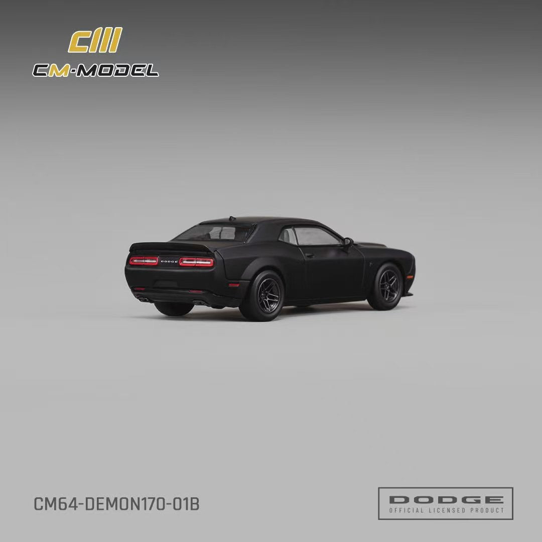 [CM MODEL] 1:64 Dodge Demon 170 Matte Black - Toy Space Diecast Online Store Singapore