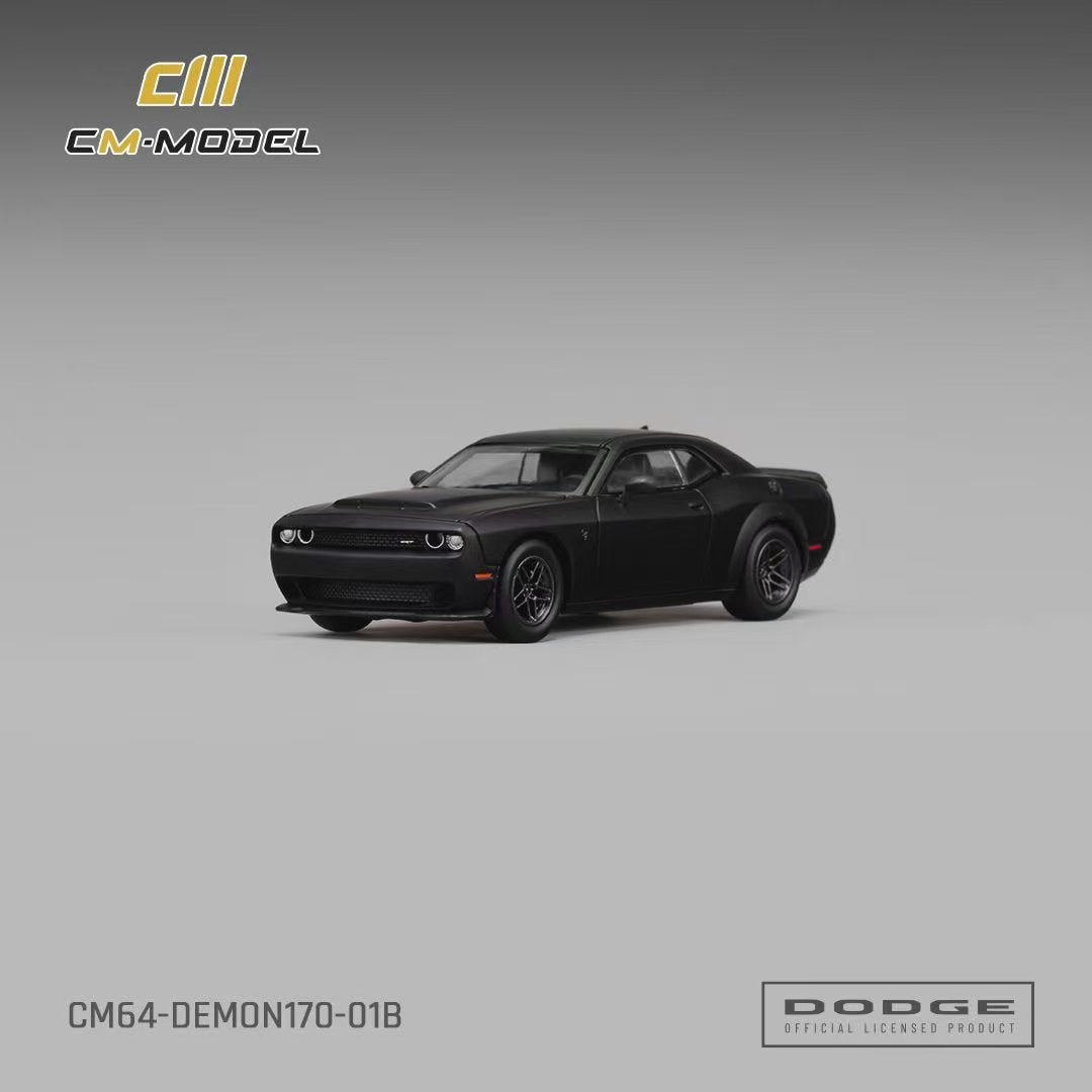 [CM MODEL] 1:64 Dodge Demon 170 Matte Black - Toy Space Diecast Online Store Singapore