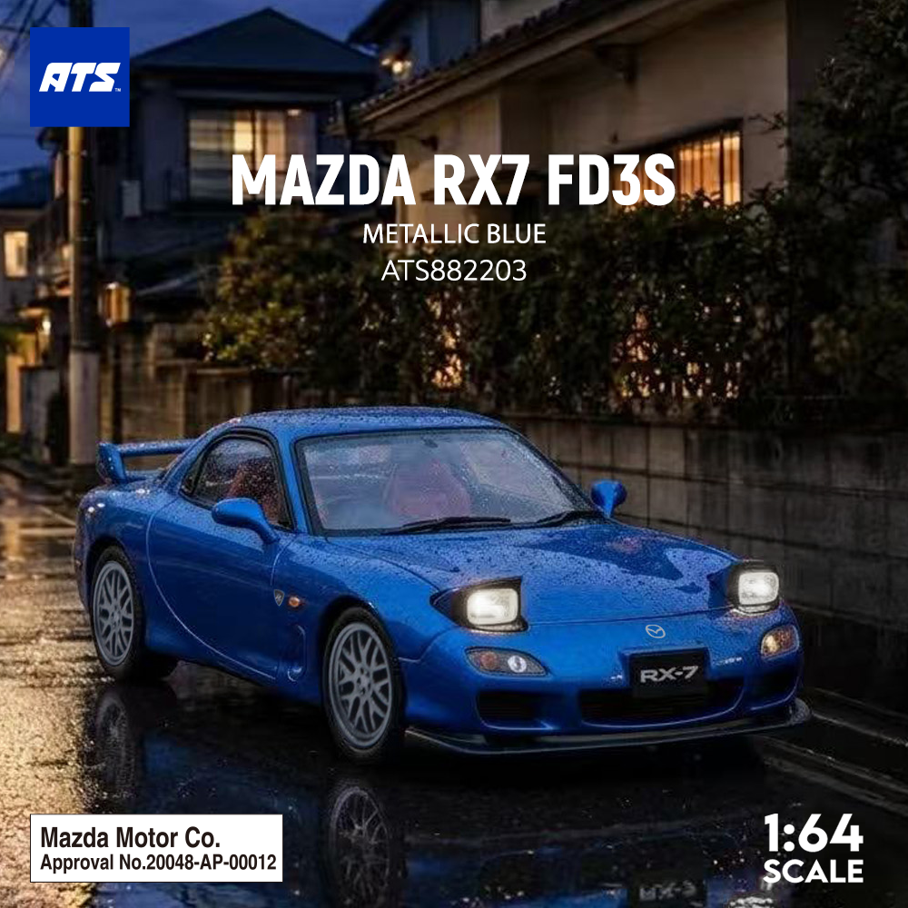 [ATS CAR MODEL] 1:64 Mazda RX7 FD3S Metallic Blue