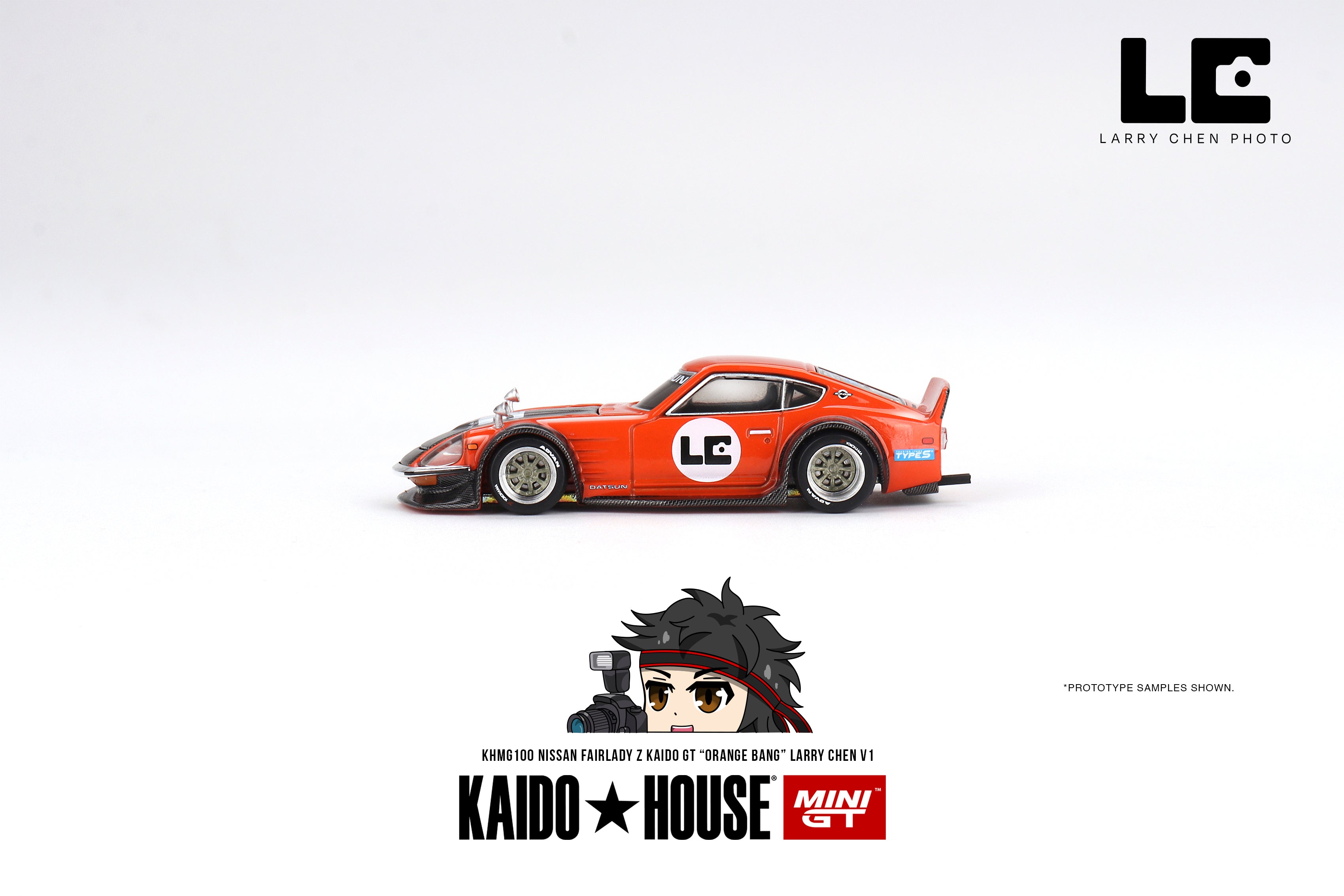 Mini GT Nissan Fairlady Z Kaido GT 'ORANGE BANG' Larry Chen V1