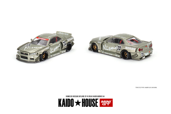 Mini GT Nissan Skyline GT-R (R34) Kaido Works V4